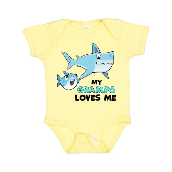 Inktastic My Gramps Loves Me with Cute Sharks Boys or Girls Baby Bodysuit