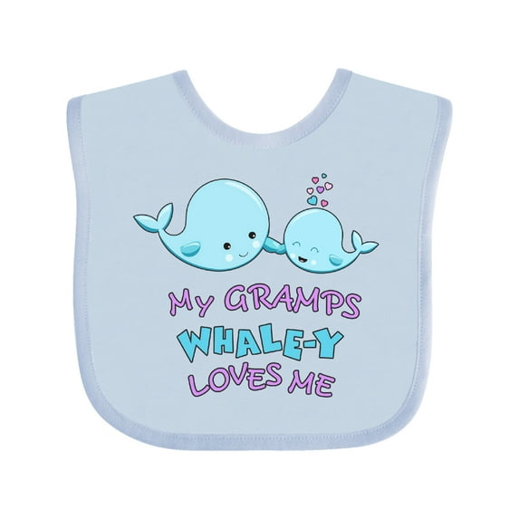 Inktastic My Gramps Whale-y Loves Me Boys or Girls Baby Bib