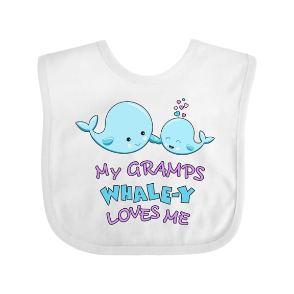 Inktastic My Gramps Whale-y Loves Me Boys or Girls Baby Bib