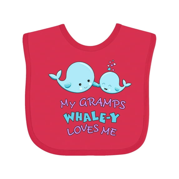 Inktastic My Gramps Whale-y Loves Me Boys or Girls Baby Bib
