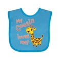 thumbnail image 1 of Inktastic My Cousin Loves Me Cute Giraffe Boys or Girls Baby Bib, 1 of 4