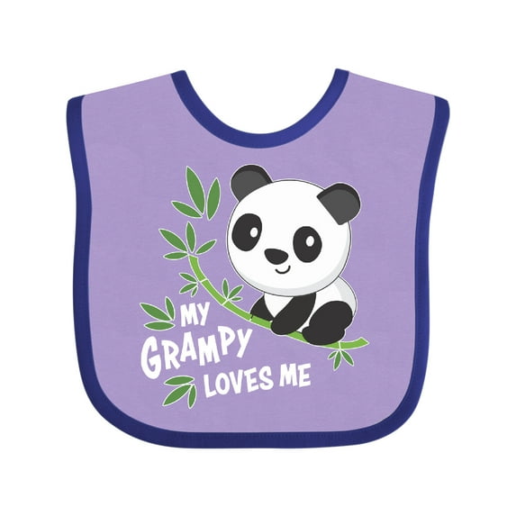 Inktastic My Grampy Loves Me Cute Panda Boys or Girls Baby Bib