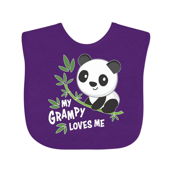 Inktastic My Grampy Loves Me Cute Panda Boys or Girls Baby Bib