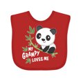 thumbnail image 1 of Inktastic My Grampy Loves Me Cute Panda Boys or Girls Baby Bib, 1 of 4