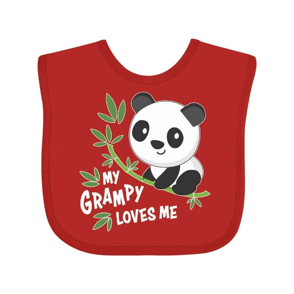 Inktastic My Grampy Loves Me Cute Panda Boys or Girls Baby Bib