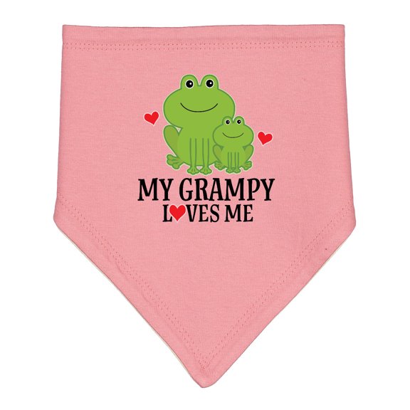 Inktastic My Grampy Loves Me Frog Baby Bandana Bib