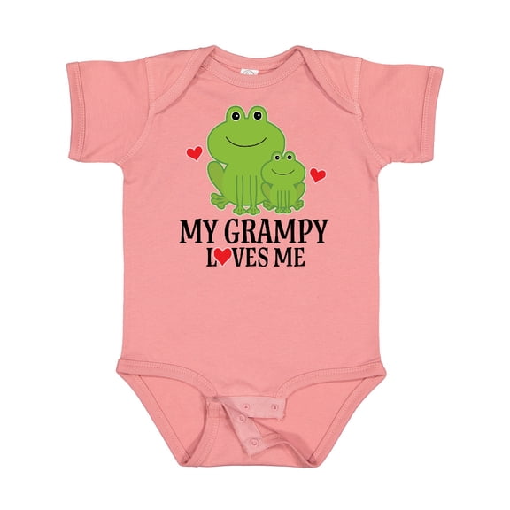 Inktastic My Grampy Loves Me Frog Boys Baby Bodysuit