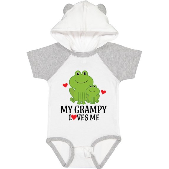 Inktastic My Grampy Loves Me Frog Boys Baby Bodysuit