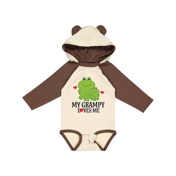 Inktastic My Grampy Loves Me Frog Boys Long Sleeve Baby Bodysuit