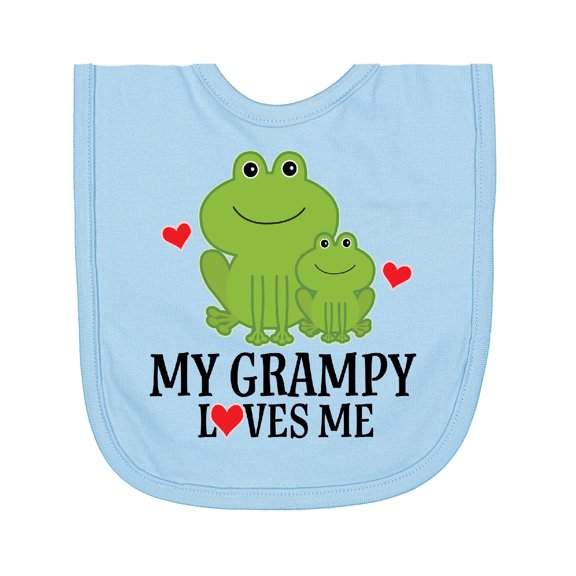 Inktastic My Grampy Loves Me Frog Newborn Bib