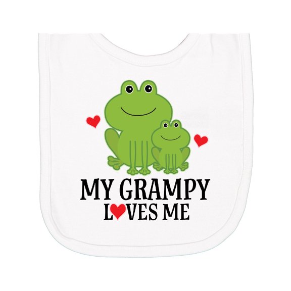 Inktastic My Grampy Loves Me Frog Newborn Bib