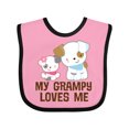thumbnail image 1 of Inktastic My Grampy Loves Me Girls Girls Baby Bib, 1 of 4