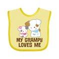 thumbnail image 1 of Inktastic My Grampy Loves Me Girls Girls Baby Bib, 1 of 4