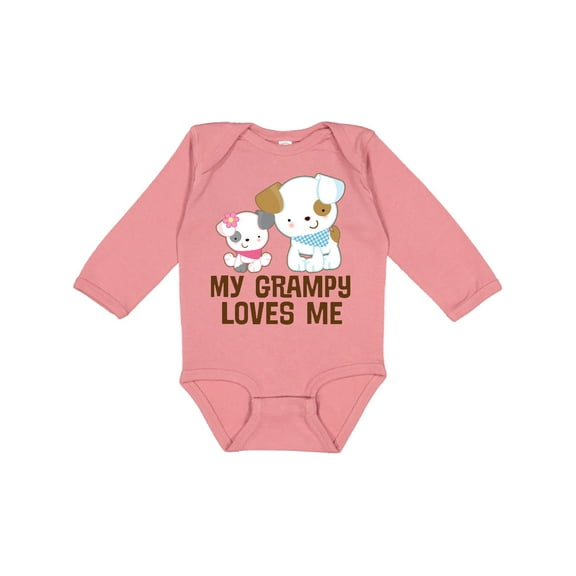 Inktastic My Grampy Loves Me Girls Girls Long Sleeve Baby Bodysuit