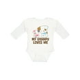 thumbnail image 1 of Inktastic My Grampy Loves Me Girls Girls Long Sleeve Baby Bodysuit, 1 of 5