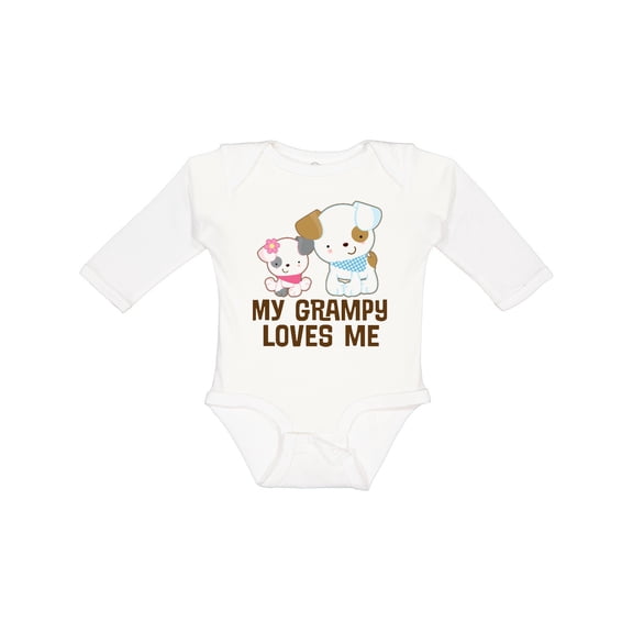 Inktastic My Grampy Loves Me Girls Girls Long Sleeve Baby Bodysuit