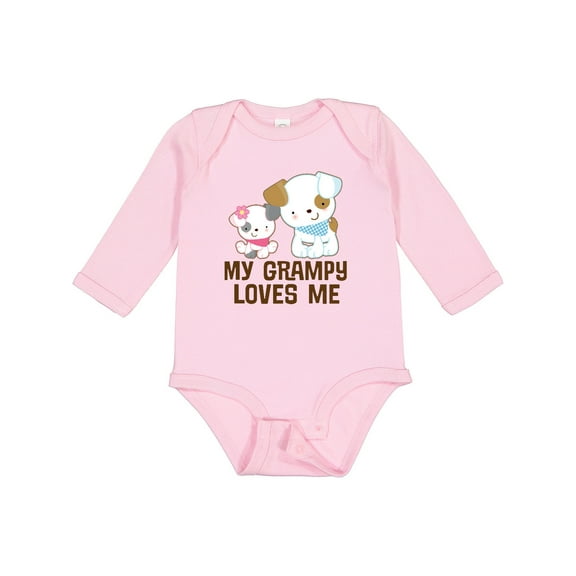 Inktastic My Grampy Loves Me Girls Girls Long Sleeve Baby Bodysuit