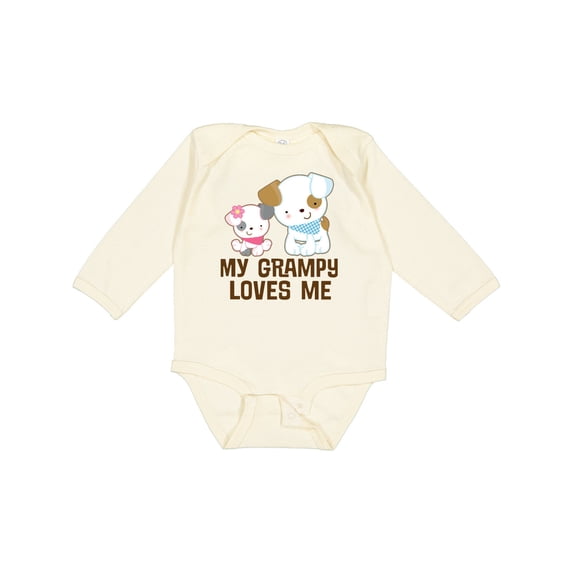 Inktastic My Grampy Loves Me Girls Girls Long Sleeve Baby Bodysuit