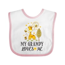 Inktastic My Grampy Loves Me Granddaughter Giraffe Girls Baby Bib