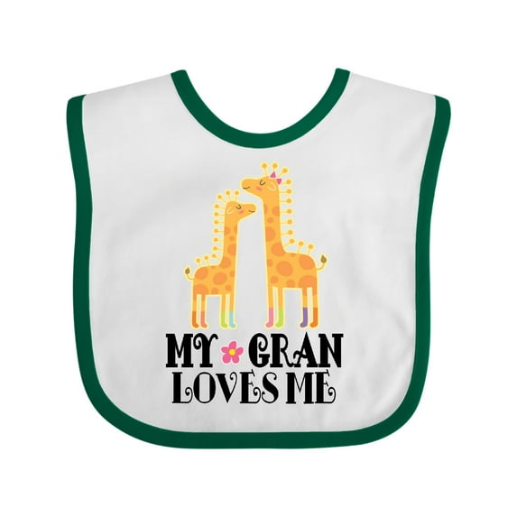Inktastic My Gran Loves Me Giraffe Girls Baby Bib