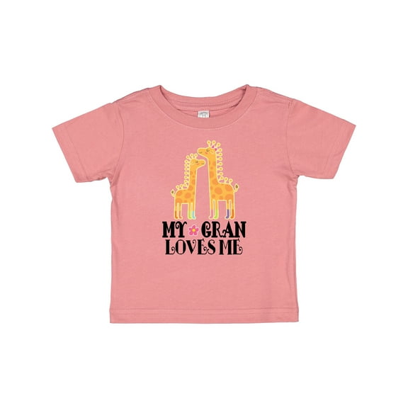 Inktastic My Gran Loves Me Giraffe Girls Baby T-Shirt
