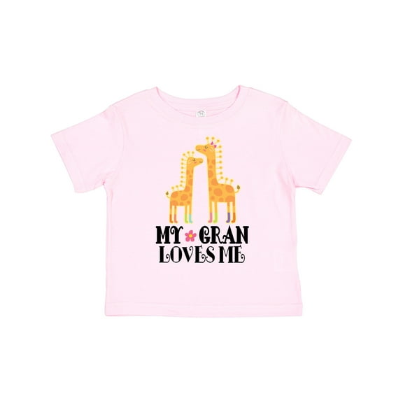 Inktastic My Gran Loves Me Giraffe Girls Toddler T-Shirt