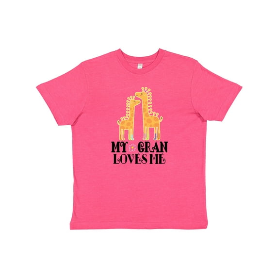 Inktastic My Gran Loves Me Giraffe Youth T-Shirt