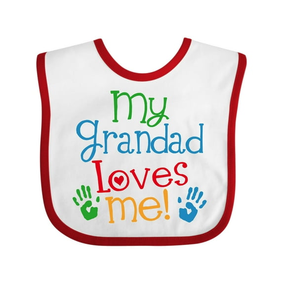 Inktastic My Grandad Loves Me Boys or Girls Baby Bib