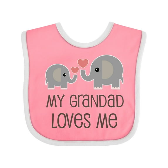 Inktastic My Grandad Loves Me Boys or Girls Baby Bib