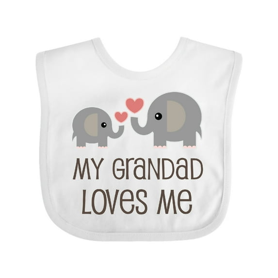 Inktastic My Grandad Loves Me Boys or Girls Baby Bib