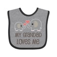 thumbnail image 1 of Inktastic My Grandad Loves Me Boys or Girls Baby Bib, 1 of 4