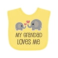 thumbnail image 1 of Inktastic My Grandad Loves Me Boys or Girls Baby Bib, 1 of 4