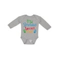 thumbnail image 1 of Inktastic My Grandad Loves Me Boys or Girls Long Sleeve Baby Bodysuit, 1 of 5