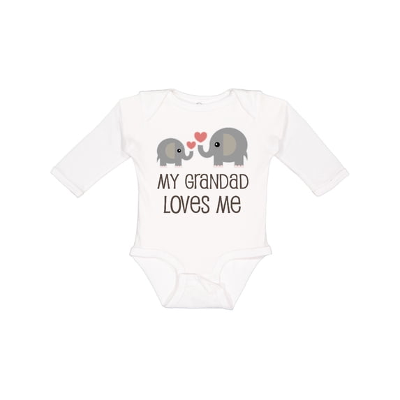 Inktastic My Grandad Loves Me Boys or Girls Long Sleeve Baby Bodysuit
