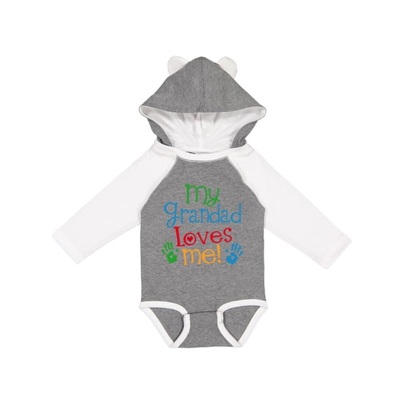 Inktastic My Grandad Loves Me Boys or Girls Long Sleeve Baby Bodysuit