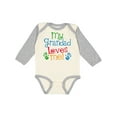 thumbnail image 1 of Inktastic My Grandad Loves Me Boys or Girls Long Sleeve Baby Bodysuit, 1 of 5