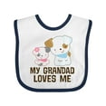 thumbnail image 1 of Inktastic My Grandad Loves Me Granddaughter Puppy Girls Girls Baby Bib, 1 of 4