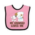 thumbnail image 1 of Inktastic My Grandad Loves Me Granddaughter Puppy Girls Girls Baby Bib, 1 of 4