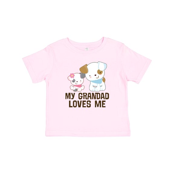 Inktastic My Grandad Loves Me Granddaughter Puppy Girls Girls Baby T-Shirt