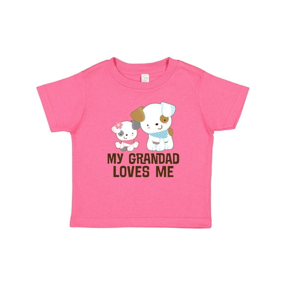 Inktastic My Grandad Loves Me Granddaughter Puppy Girls Girls Baby T-Shirt