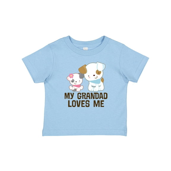 Inktastic My Grandad Loves Me Granddaughter Puppy Girls Girls Baby T-Shirt