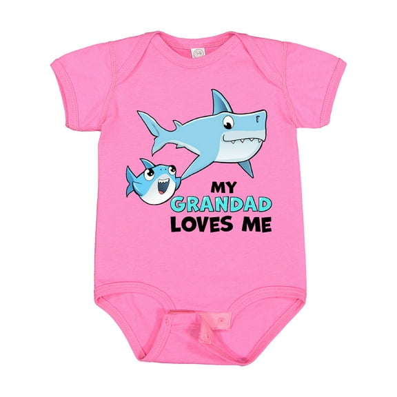 Inktastic My Grandad Loves Me with Cute Sharks Boys or Girls Baby Bodysuit