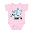 thumbnail image 1 of Inktastic My Grandad Loves Me with Cute Sharks Boys or Girls Baby Bodysuit, 1 of 5