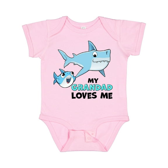 Inktastic My Grandad Loves Me with Cute Sharks Boys or Girls Baby Bodysuit