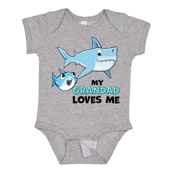 Inktastic My Grandad Loves Me with Cute Sharks Boys or Girls Baby Bodysuit