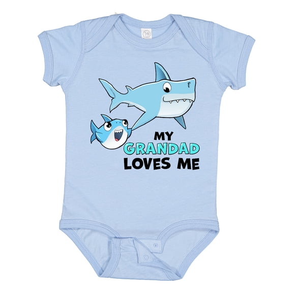 Inktastic My Grandad Loves Me with Cute Sharks Boys or Girls Baby Bodysuit