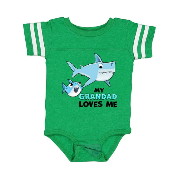 Inktastic My Grandad Loves Me with Cute Sharks Boys or Girls Baby Bodysuit