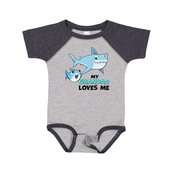 Inktastic My Grandad Loves Me with Cute Sharks Boys or Girls Baby Bodysuit