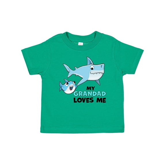 Inktastic My Grandad Loves Me with Cute Sharks Boys or Girls Baby T-Shirt