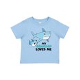 thumbnail image 1 of Inktastic My Grandad Loves Me with Cute Sharks Boys or Girls Baby T-Shirt, 1 of 5